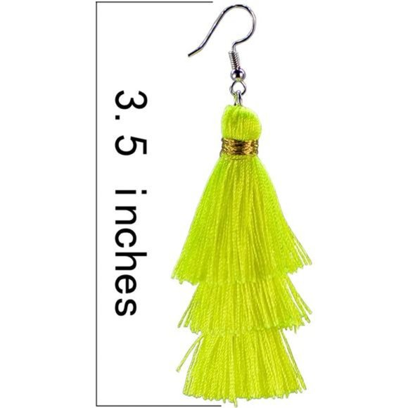 Crystal Tassel Dangle Earrings - Designer Fashion Jewelry - Picture 2 of 3